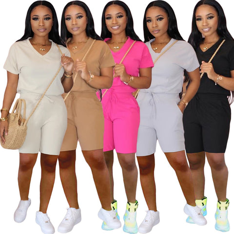 2020 2 pieces set women sport suit top short pants outfit soft cotton material Yoga sport set workout clothing tracksuit