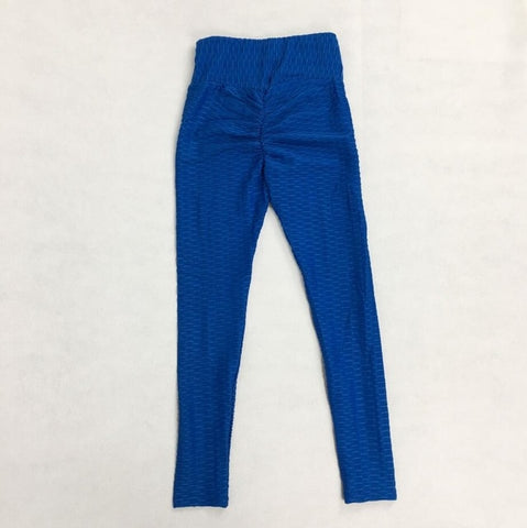 New Fitness Anti Cellulite Texture Leggings Women Pants Solid High Waist Workout Wrinkle Leggings Pants