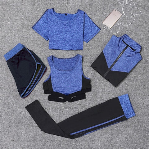 Women Yoga Set lady Gym Fitness Clothes Tennis Shirt Pants Running Tight Jogging Workout Yoga Leggings Sport Suit plus size