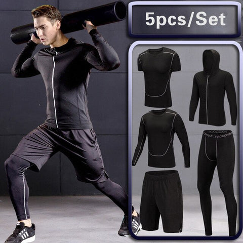 Men Compression Sportswear Fitness Sport Suit Gym Tight Training Clothing Workout Jogging Tracksuit Outdoor Running Set Dry Fit