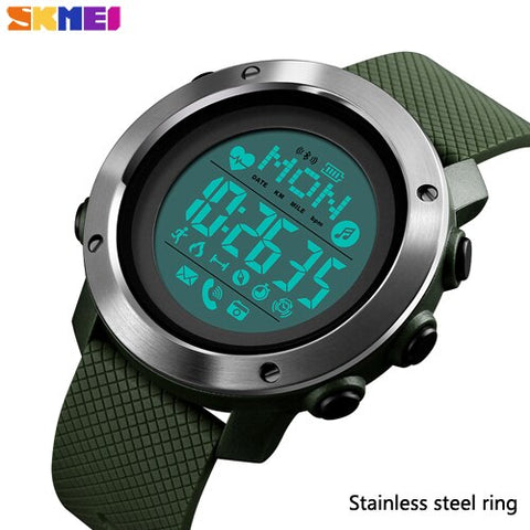 SKMEI Smart Digital Men Watches Compass Heart Rate Fitness Bluetooth Sport Men Watch Waterproof Wriswatch reloj hombre 1511 1512