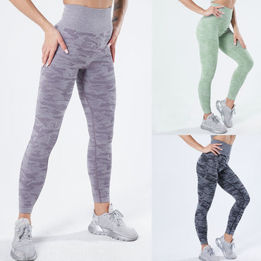 Seamless Leggings Sport Women Fitness Push Up Camouflage Knitted Leggins Womens High Waist Legging Workout Ladies Running Sports