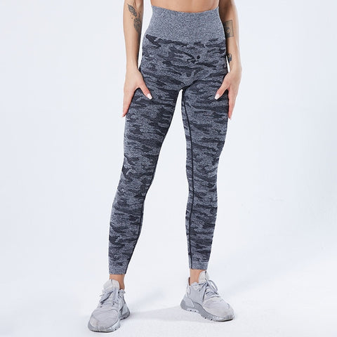 Seamless Leggings Sport Women Fitness Push Up Camouflage Knitted Leggins Womens High Waist Legging Workout Ladies Running Sports
