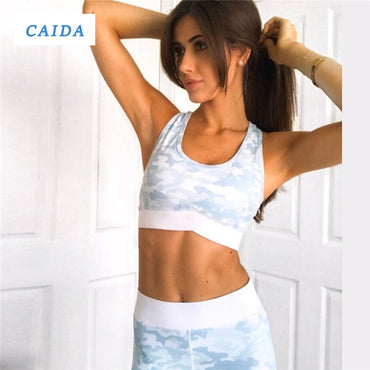 CAIDA 2 Piece Women Yoga Suit Femme Workout Sports Bra And Leggings Set Sports Wear For Gym Clothing Athletic Fitness Tracksuit