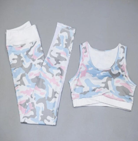 CAIDA 2 Piece Women Yoga Suit Femme Workout Sports Bra And Leggings Set Sports Wear For Gym Clothing Athletic Fitness Tracksuit