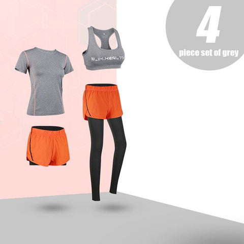 G-SHOW Women's 5-piece yoga gym exercise women's training suit shirt + pants breathable yoga exercise suit sports suit