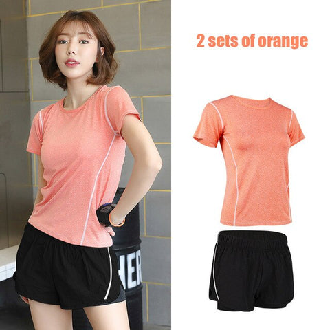 G-SHOW Women's 5-piece yoga gym exercise women's training suit shirt + pants breathable yoga exercise suit sports suit