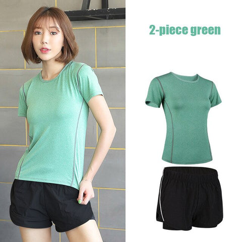 G-SHOW Women's 5-piece yoga gym exercise women's training suit shirt + pants breathable yoga exercise suit sports suit