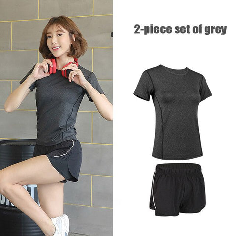 G-SHOW Women's 5-piece yoga gym exercise women's training suit shirt + pants breathable yoga exercise suit sports suit