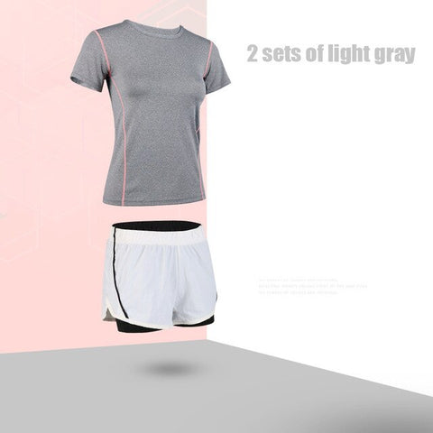 G-SHOW Women's 5-piece yoga gym exercise women's training suit shirt + pants breathable yoga exercise suit sports suit