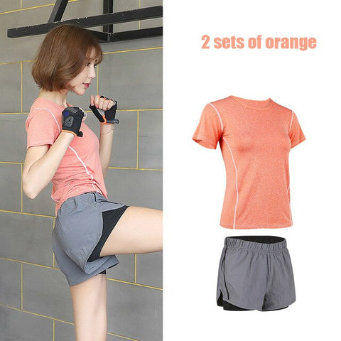 G-SHOW Women's 5-piece yoga gym exercise women's training suit shirt + pants breathable yoga exercise suit sports suit