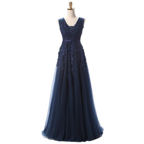 Sexy Backless Long  Floor-length Evening Dress