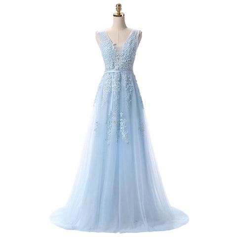 Sexy Backless Long  Floor-length Evening Dress