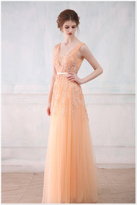 Sexy Backless Long  Floor-length Evening Dress