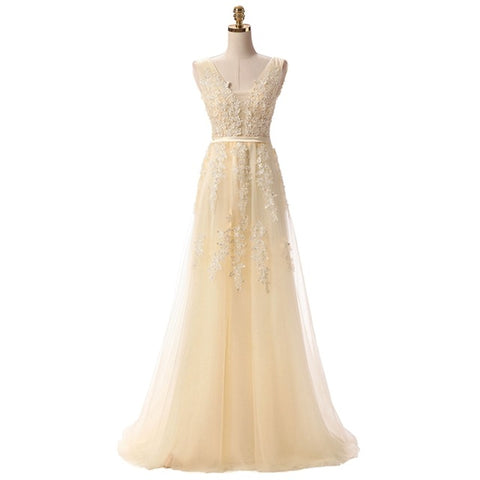 Sexy Backless Long  Floor-length Evening Dress