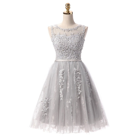 Wine Red Lace Embroidery Sleeveless A-line Evening Dress
