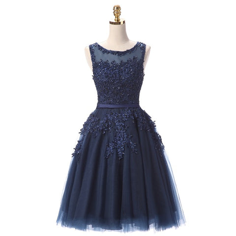Wine Red Lace Short Bridesmaid Dress
