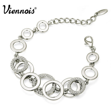 Rose Gold & Silver Color Circles Bracelet & Bangles