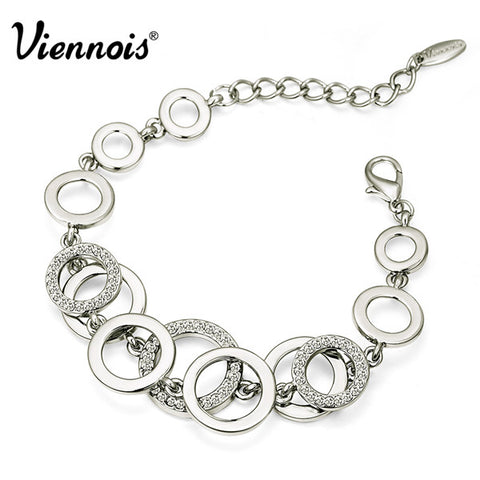 Rose Gold & Silver Color Circles Bracelet & Bangles