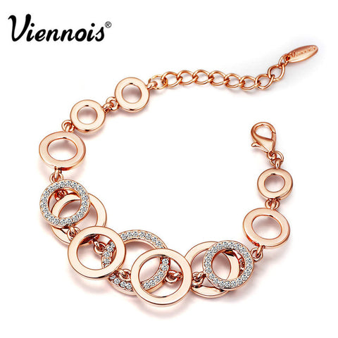 Rose Gold & Silver Color Circles Bracelet & Bangles