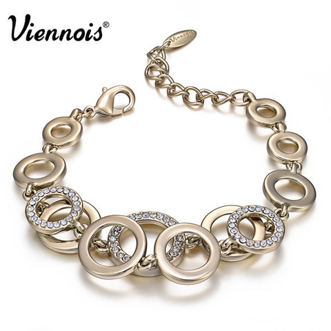 Rose Gold & Silver Color Circles Bracelet & Bangles