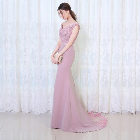 Mermaid Burgundry Long Evening Dress Party
