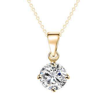 Silver & Gold Color Round Shape CZ Necklace