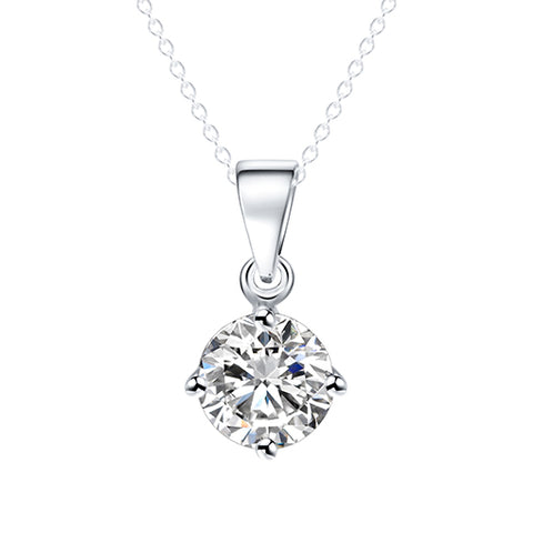 Silver & Gold Color Round Shape CZ Necklace