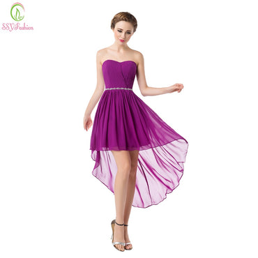 Strapless Asymmetry Lace-up Formal Dress