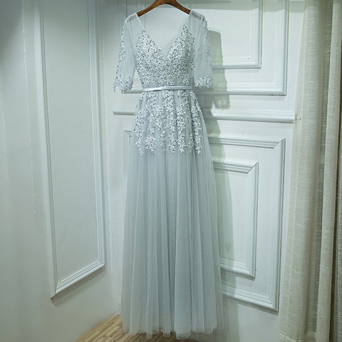 The Bride Banquet Sexy V-neck Half Sleeves Party Dress