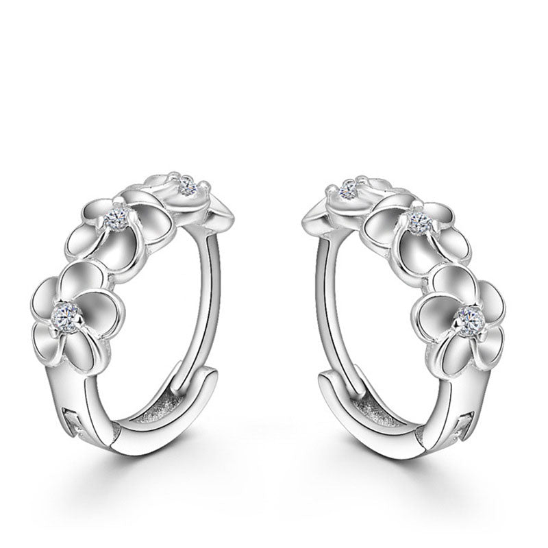 Woven Flowers Shape Hoop Earrings