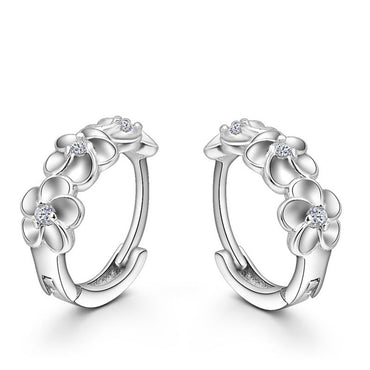 Woven Flowers Shape Hoop Earrings