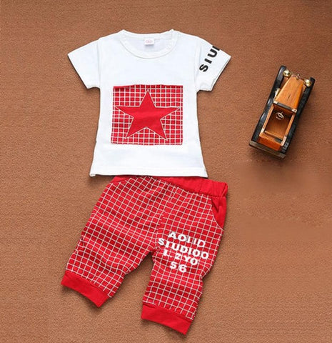 t-shirt+pants suit clothing set Star Printed