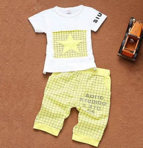 t-shirt+pants suit clothing set Star Printed