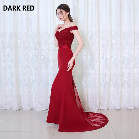 Mermaid Burgundry Long Evening Dress Party