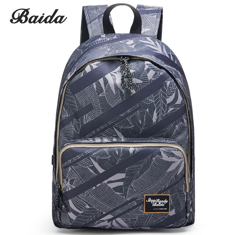BAIDA High Quality Canvas Backpack Men Notebook Laptop Printing Bags Youth School Student Cool Rucksack For Teenagers Boys Bolsa