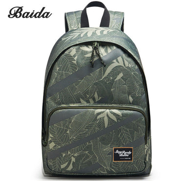 BAIDA High Quality Canvas Backpack Men Notebook Laptop Printing Bags Youth School Student Cool Rucksack For Teenagers Boys Bolsa