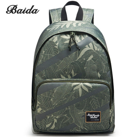 BAIDA High Quality Canvas Backpack Men Notebook Laptop Printing Bags Youth School Student Cool Rucksack For Teenagers Boys Bolsa