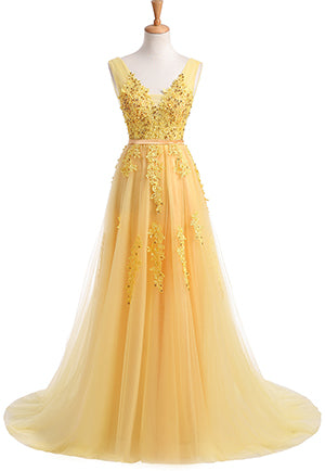 Sexy Backless Long  Floor-length Evening Dress