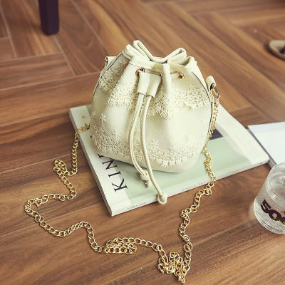 Bohemia Canvas Drawstring Lady Bucket Bag