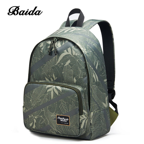 BAIDA High Quality Canvas Backpack Men Notebook Laptop Printing Bags Youth School Student Cool Rucksack For Teenagers Boys Bolsa