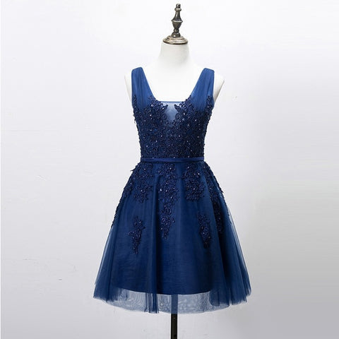 Sexy V-neck Lace A-line Bride Party Formal Dress