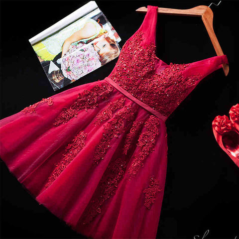 Sexy V-neck Lace A-line Bride Party Formal Dress