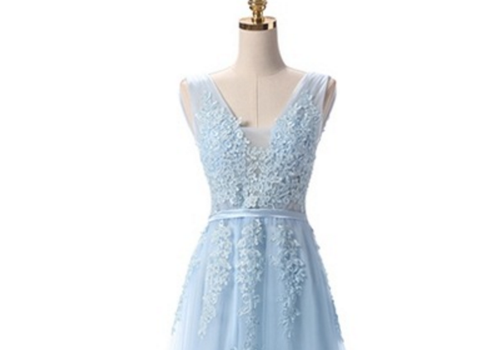 Sexy V-neck Lace A-line Bride Party Formal Dress