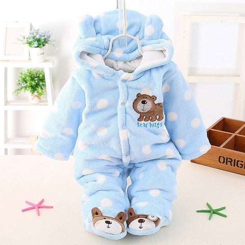 Thick Newborn Baby Girl Warm Jumpsuit