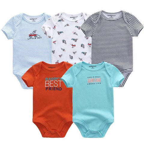 Short Sleeve Cotton O-Neck 0-12M Boys&Girls Rompers