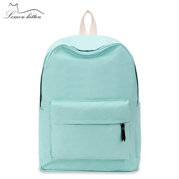 Lemon Kitten Japanese Canvas Solid Backpack