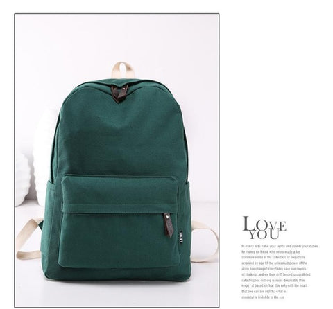 Lemon Kitten Japanese Canvas Solid Backpack