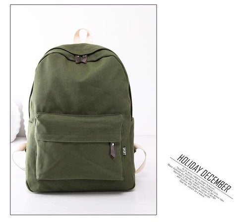 Lemon Kitten Japanese Canvas Solid Backpack