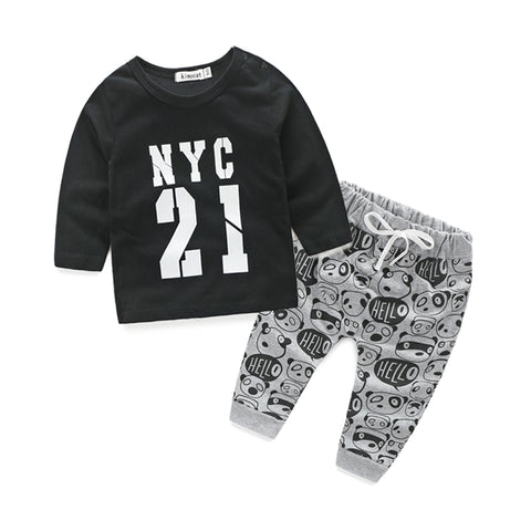 Style letter printed baby boy clothes